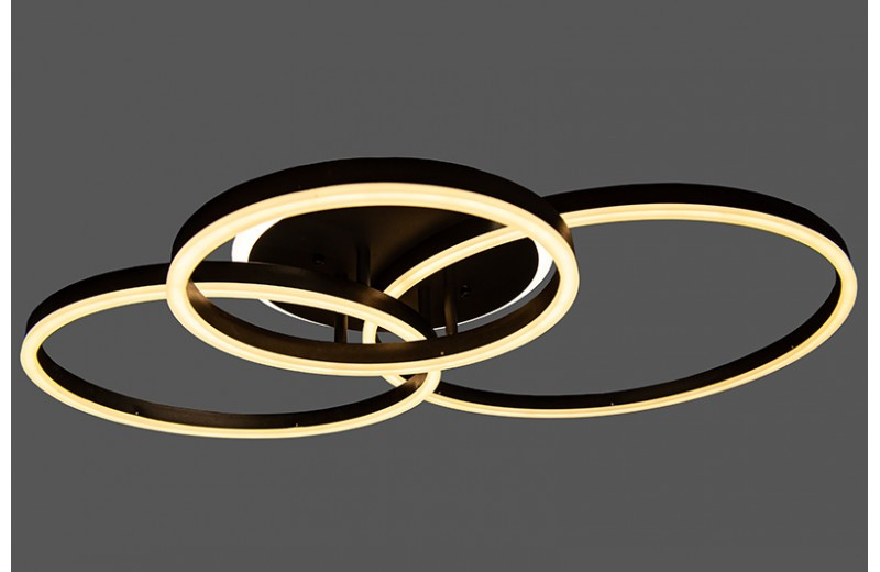 Сучасна діодна стельова люстра 2002/3A BK dimmer, фото 1