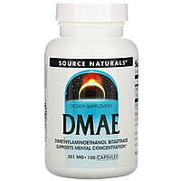 DMAE (диметиламиноэтанол) 351 мг, Source Naturals, 100 капсул