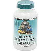 Детские Жевательные Витамины для Иммунной Системы, Wellness, Source Naturals, 60 пластинок