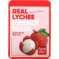 Тканевая маска для лица с экстрактом личи для комбинированной, проблемной, жирной FarmStay Real Lychee Essence