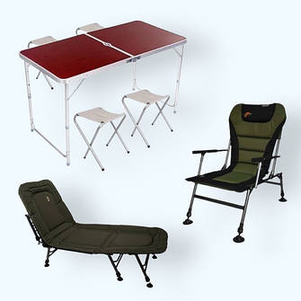 Крісла, столи, розкладачки та стільці для риболовлі та походів