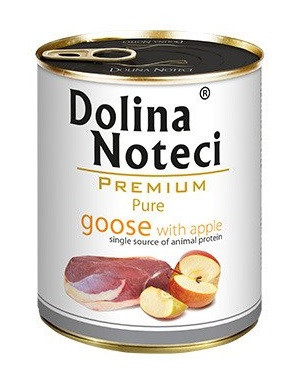 Гіпоалергенний вологий корм для собак з м'ясом гусака та яблуком Dolina Noteci Premium Pure 800 г