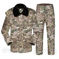 Зимняя тактическая куртка мультикам Зимний бушлат армейский Multicam ВСУ Теплая армейская куртка (AN-38) XL