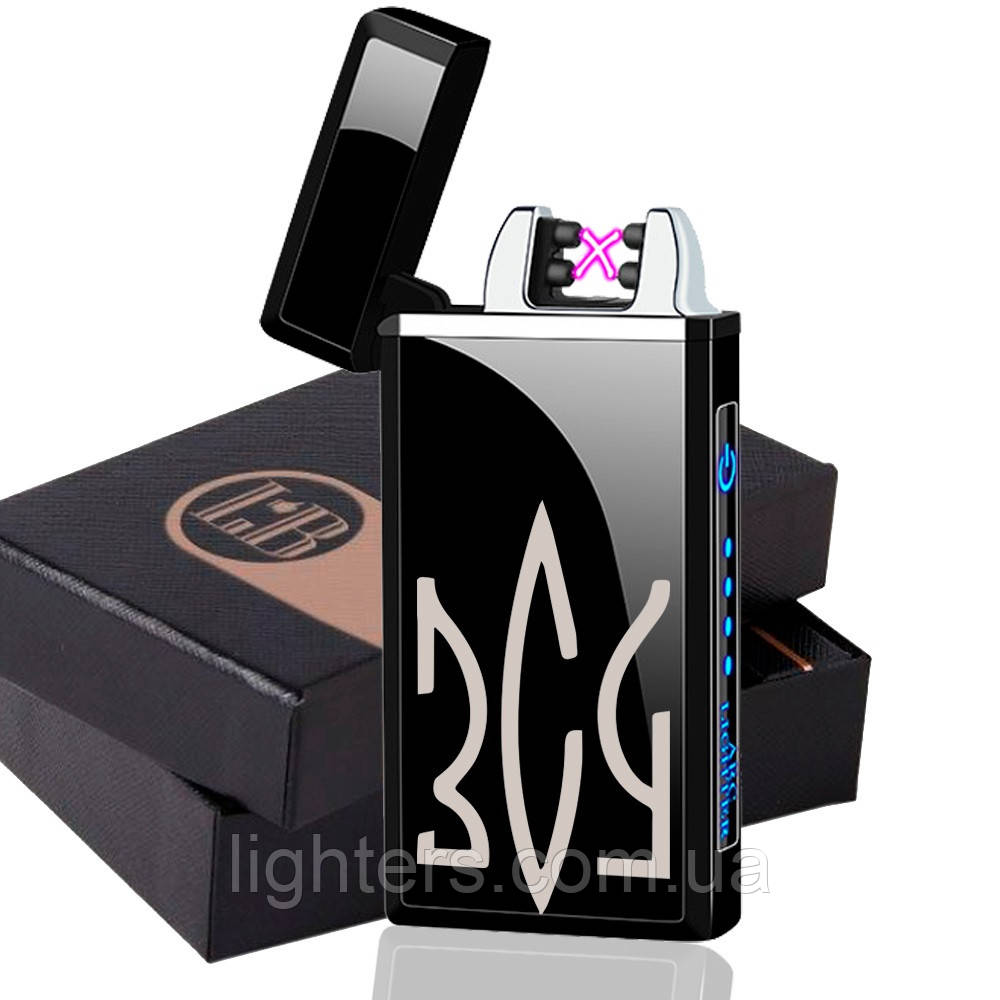 Електроімпульсна запальничка USB "ЗСУ" дводугова в подарунковій упаковці LG-427U1