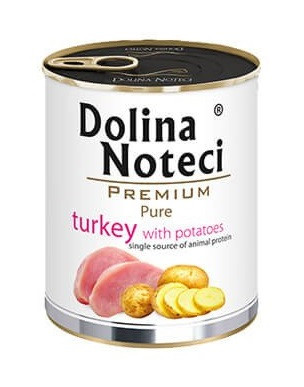 Вологий корм для собак з м'ясом індички та картоплею Dolina Noteci Premium Pure 800 г