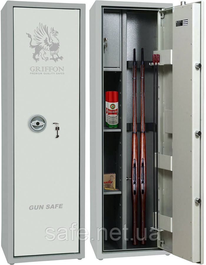 Сейф збройовий Griffon GE.420.K (ВxШxГ:1412x420x370) на 4 рушниці, сейф для рушниці, мисливський сейф