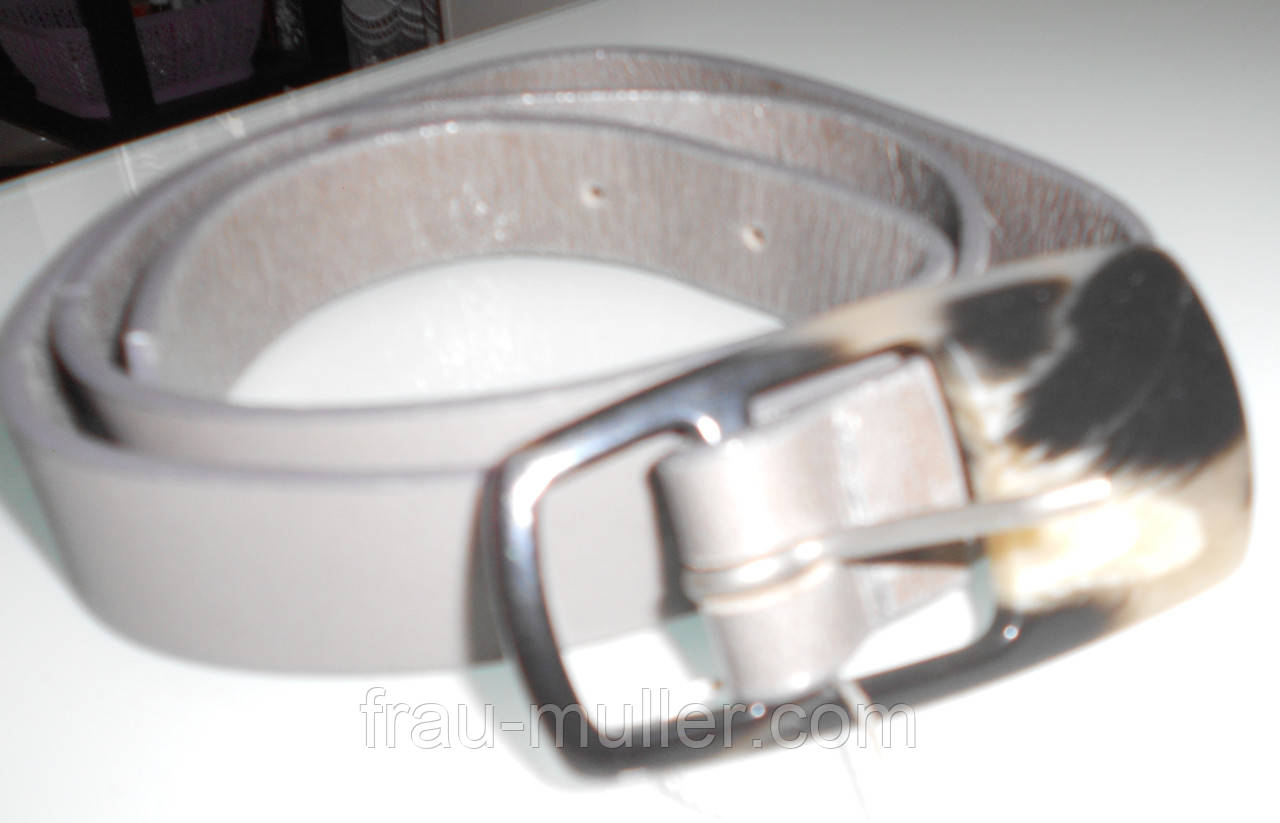 Модний жіночій пасок з пряжкою з рога сіра замша  Solar, фото 1