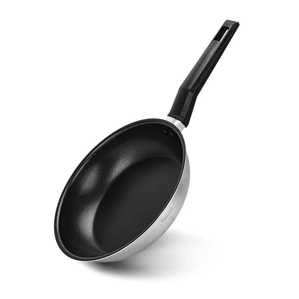 Сковорода для смаження "Steel Pro" 24х5.5см із неіржавкої сталі з антипригарним покриттям Fissman, фото 1