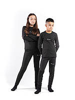 Дитяча термобілизна чорне Columbia, комплект термобілизни з начосом, на флісі, розмір 128