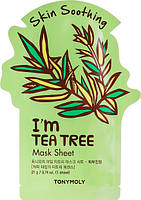 Маска тканевая для успокоения кожи лица с чайным деревом Tony Moly Mask Sheet Tea Tree 21 мл