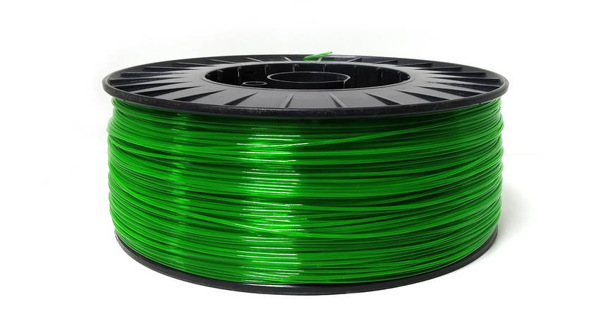 Нитка PETG (CoPET, ПЕТГ) пластик для 3D друку, Прозоро-зелений (1.75 мм/3 кг), фото 1