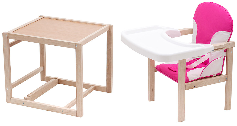 Стільчик-трансформер Babyroom Поні-230 eko рожевий / білий