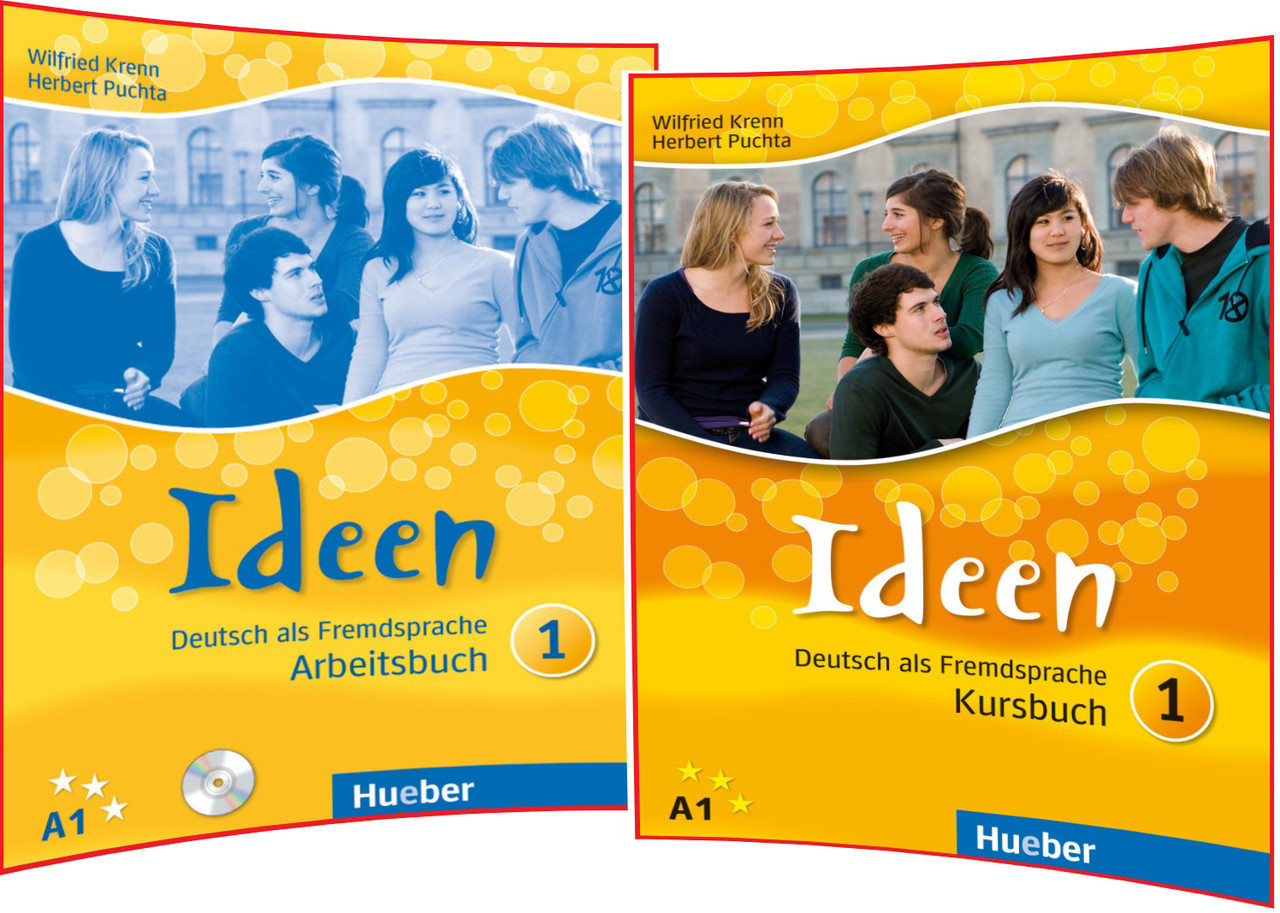 Ideen 1. Kursbuch+Arbeitsbuch. Комплект книг німецької мови. Підручник+Зошит. Hueber