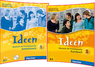 Ideen 1. Kursbuch+Arbeitsbuch. Комплект книг німецької мови. Підручник+Зошит. Hueber