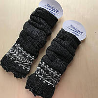 Гетри шкарпетки вовняні темно-сірі з орнаментом ТМ ЛОНКАМЕ