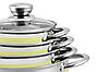 Набір посуду Edenberg EB-9981 із нержавіючої сталі зі скляними кришками | Набір каструль Еденберг, фото 4