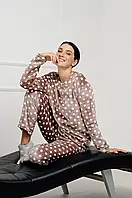 Жіноча тепла піжама в горошок AZURI 5982