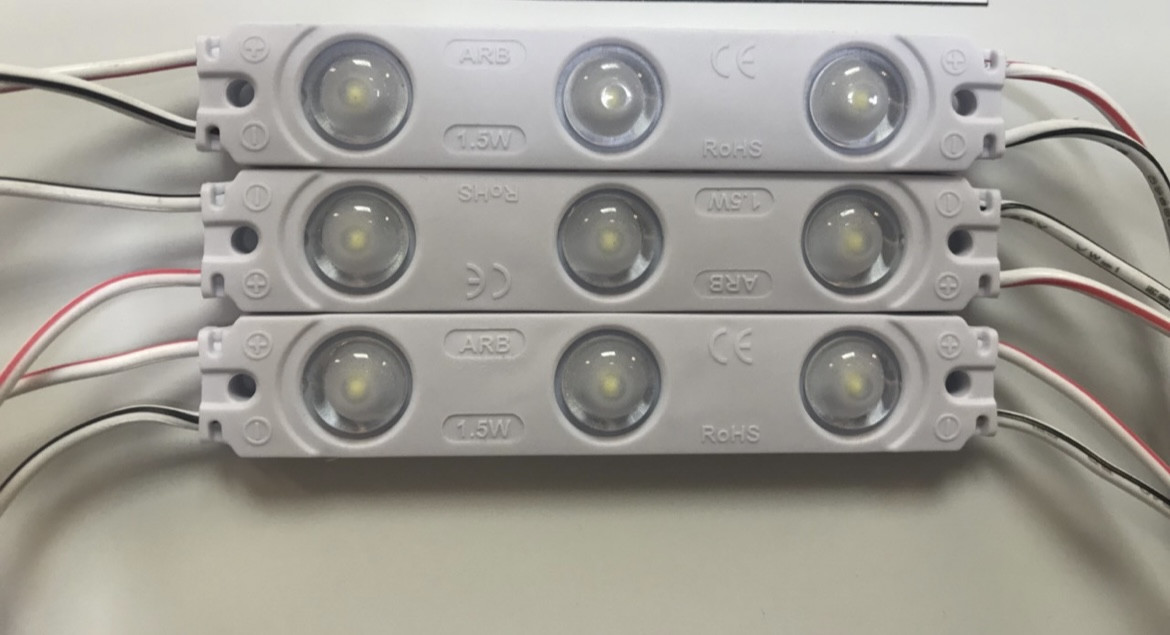 Модуль SMD 2835-3 LENS EXTRA (160°) WHITE (7000K), білий, 145Lm, 1,5Вт, IP65