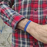 Чоловічий браслет ручного плетіння макраме "Протей" CHARO DARO (синій)