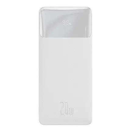 Повербанк Baseus Bipow Digital Display Powerbank 20000mAh 20W White - фото 1 - id-p1719345946