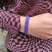 Жіночий браслет ручного плетіння макраме "Протей" CHARO DARO (фіолетовий)