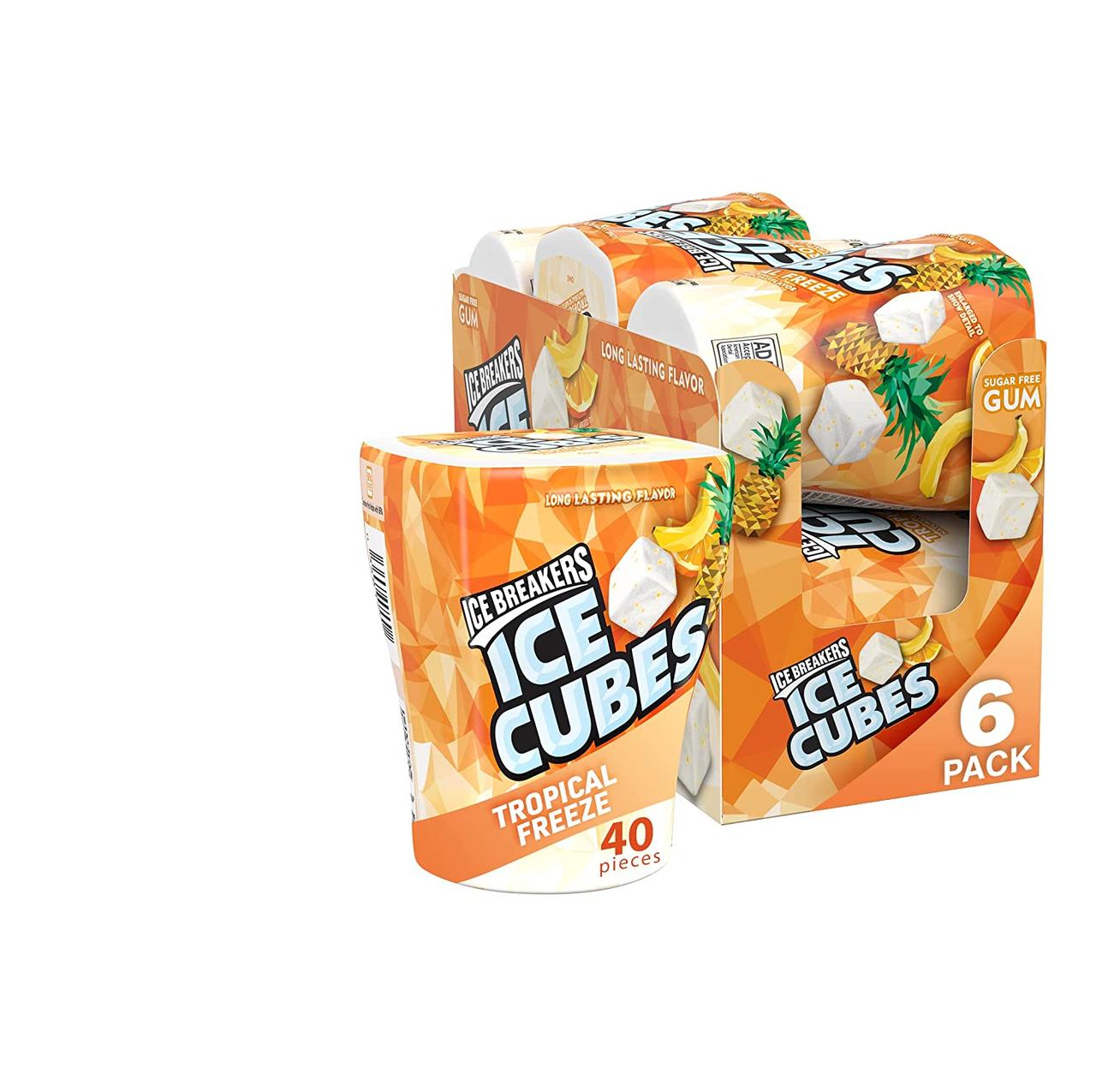 Блок жуйок ICE BREAKERS ICE CUBES Тропічний бриз (6 банок по 40 кубиків)