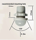 Малий регульований PIR датчик руху перемикач AC85-265V, фото 4