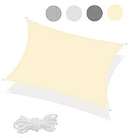 Тент-парус тіньовий 3 x 2 м Springos прямокутний для будинку саду туризму Жовтий, 1.0