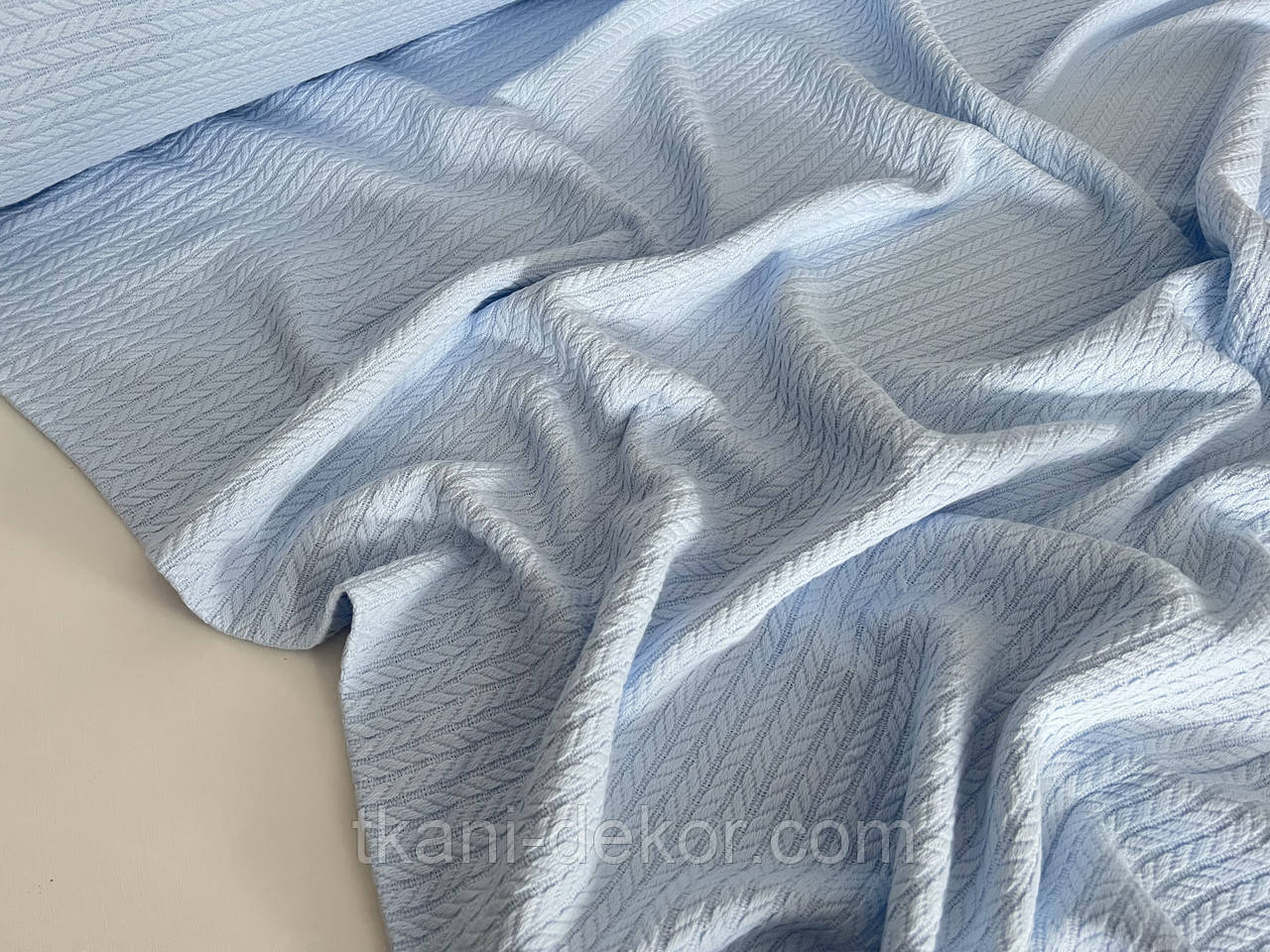 Бавовняне полотно "Косичка" колір блакитний (0,55*240), фото 1