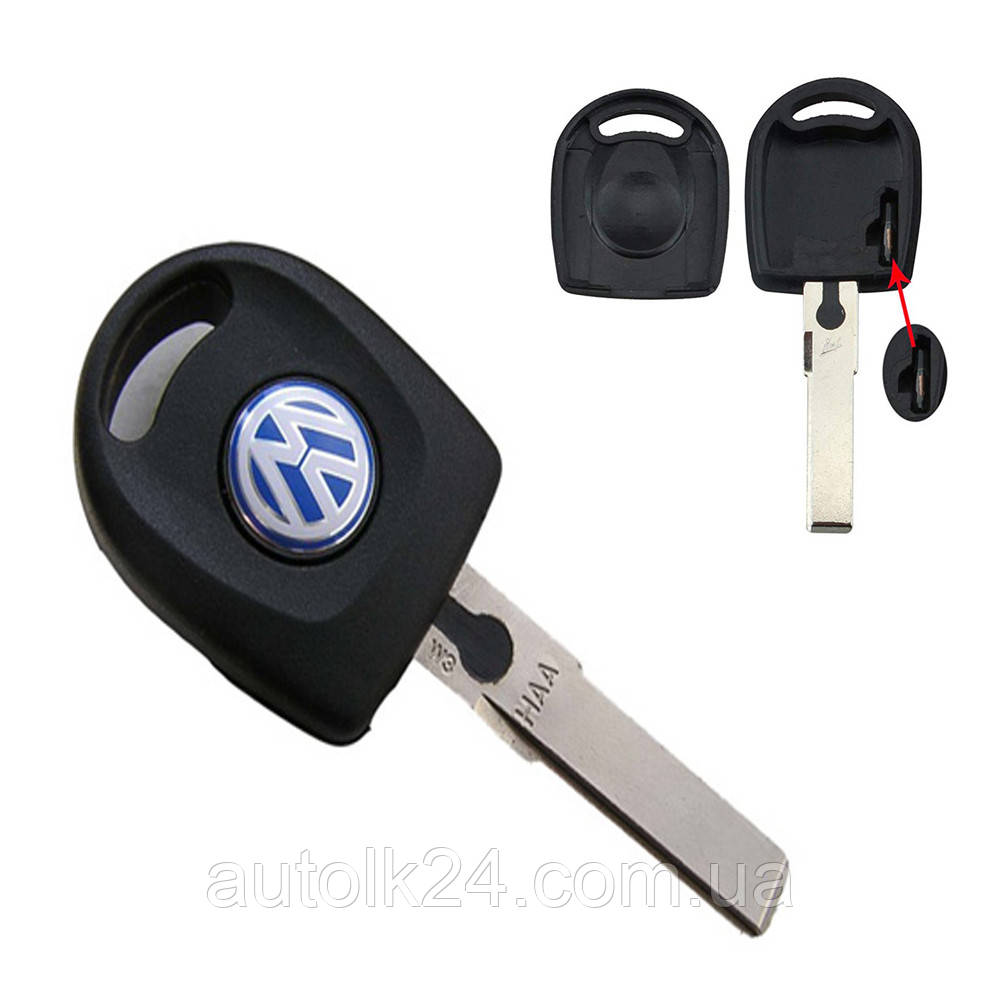 Заготівля ключа з місцем під чіп Volkswagen лезо HU66