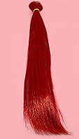 Лялькова перука, пряме волосся, колір Червоний (№25), довжина 25 см