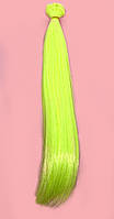 Лялькова перука, пряме волосся, колір Яскраво салатовий (№40), довжина 25 см