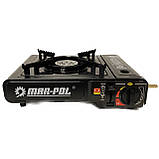 Портативна газова плита туристична Mar-Pol + 6 балонів, фото 2