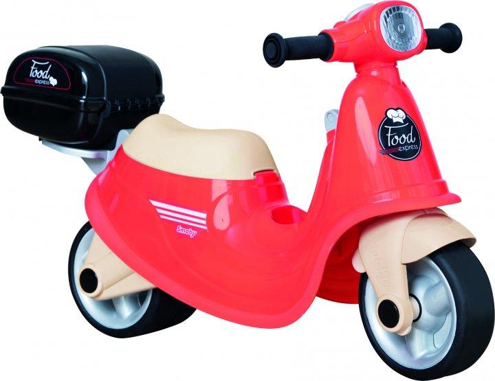 Дитячий скутер-толокар Smoby Доставка їжі зі знімним боксом, червоний (721007)