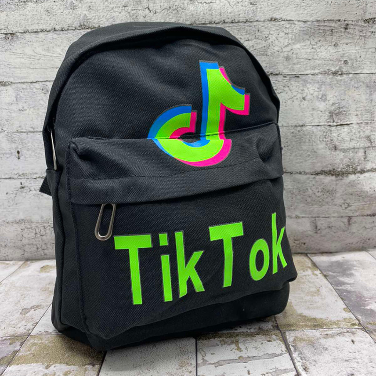 Дитячий рюкзак для дівчинки модний міський з принтом Tik Tok