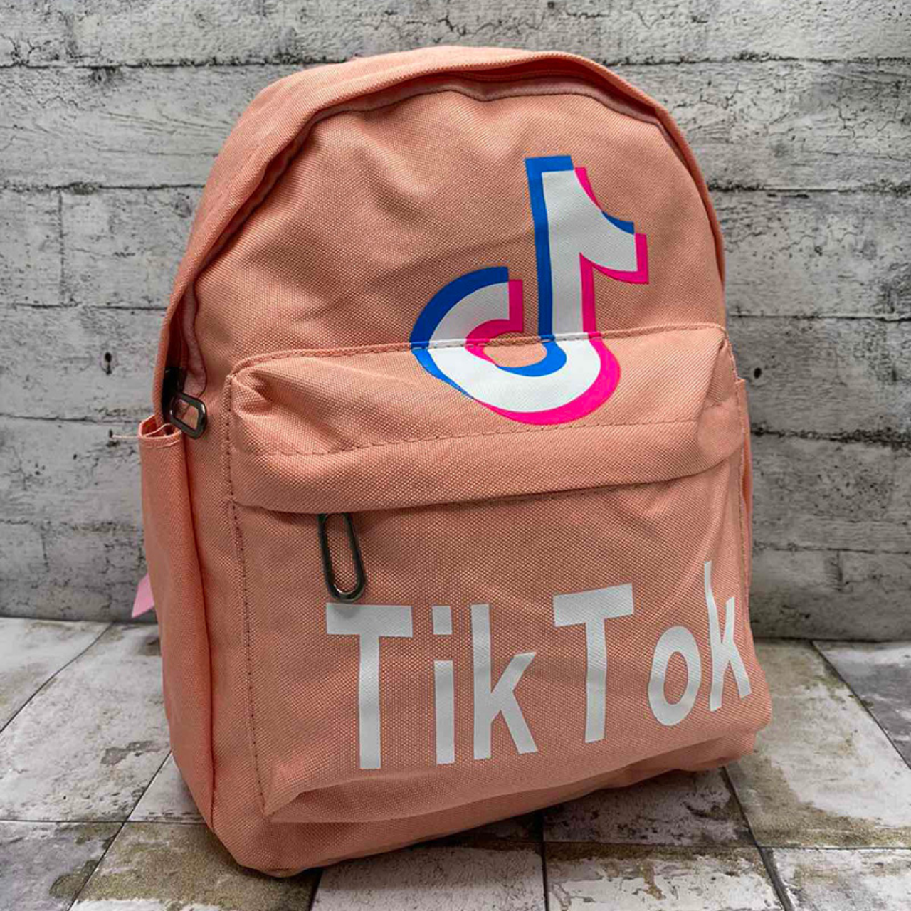 Рюкзак дитячий для дівчинки модний міський з принтом Tik Tok