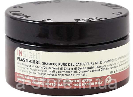 Шампунь м'який для кучерявого волосся Insight Elasti-Curl Pure Mild Shampoo 100 мл, фото 1