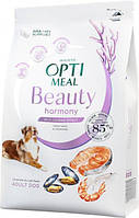 Беззерновой полнорационный сухой корм для взрослых собак Optimeal Beauty Harmony с морепродуктами 1.5 кг
