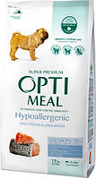 Сухой гипоаллергенный полнорационный корм для собак средних и больших пород Optimeal с лососем 1.5 кг