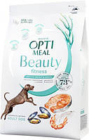 Беззерновой полнорационный сухой корм для взрослых собак Optimeal Beauty Fitness с морепродуктами 1.5 кг