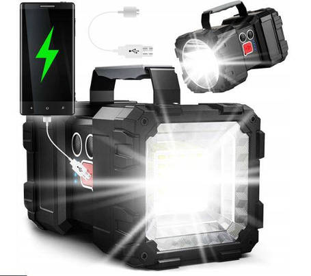 Світлодіодний ліхтарик акумуляторний з павербанком 10000 mAh LED XM-L2 USB (E078), фото 1