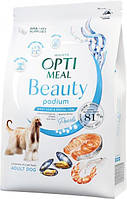 Беззерновой полнорационный сухой корм для взрослых собак Optimeal Beauty Podium с морепродуктами 4 кг