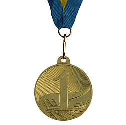 Спортивна нагорода медаль зі стрічкою d=50 мм (1 місце золото) 5200-13