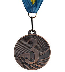 Спортивна нагорода медаль зі стрічкою d = 50 мм (3 місця бронза) 5200-15