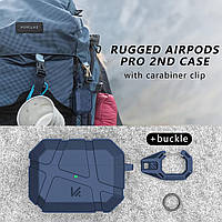 Чохол KMMIN для AirPods Pro 2, Чохол Rugged Чохол для AirPods Pro 2 у кольорі Midnight Blue, фото 6