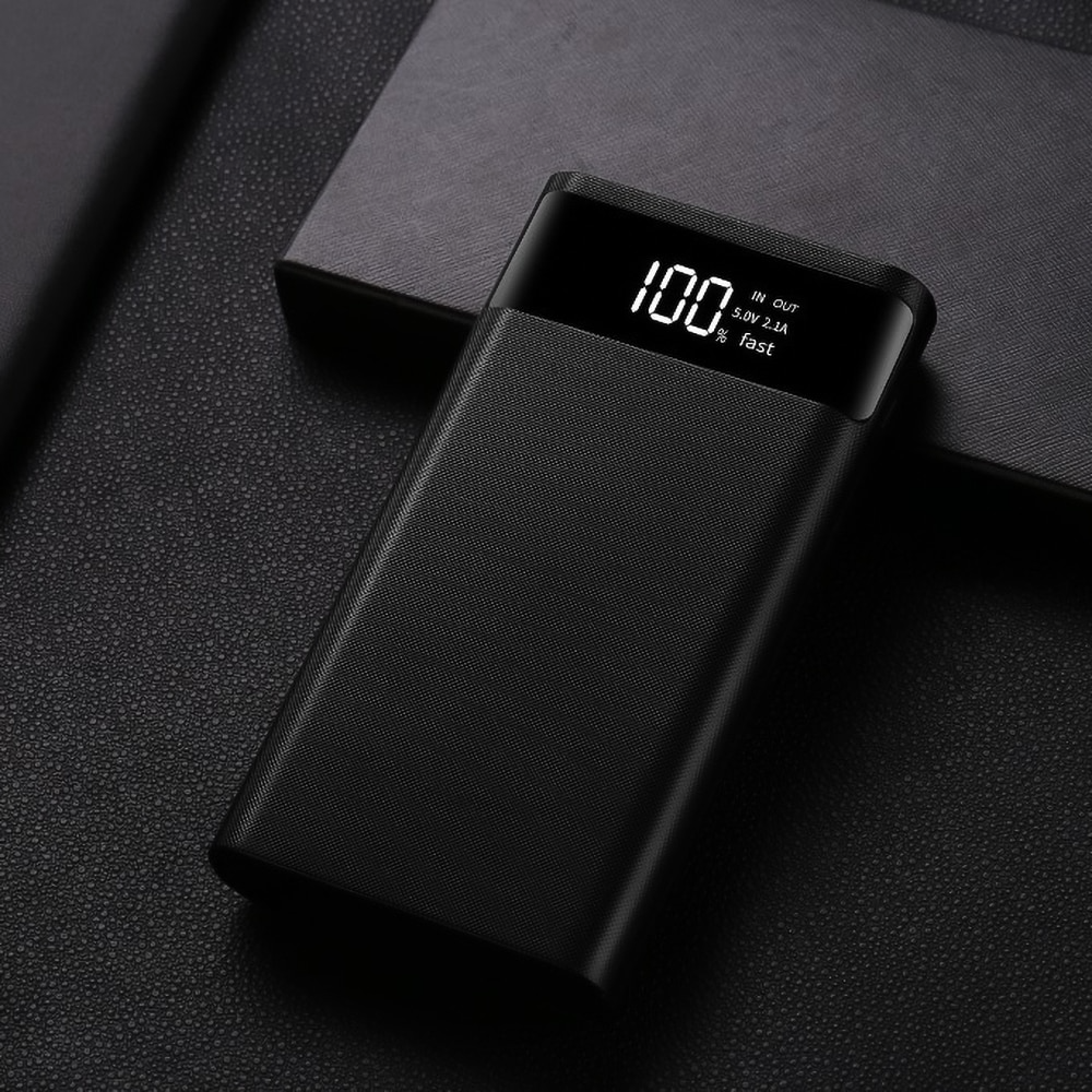 Powerbank 2 USB 6x18650 IN: Type-C+Micro USB/корпус Повербанка з ліхтариком чорний без батарей