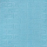 Самоклеющаяся декоративная 3D панель голубой кирпич (бирюза) 700x770x5 мм