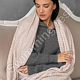 Плед Покривало мікрофібра "Бамбук" 150х200 см Кремовий, фото 2