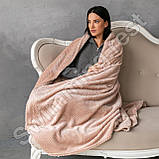 Плед Покривало мікрофібра "Бамбук" двоспальний євро 200х220 см Світлий Капучіно, фото 2
