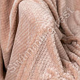 Плед Покривало мікрофібра "Бамбук" двоспальний євро 200х220 см Світлий Капучіно, фото 6